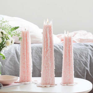 Coconut Apricot Soy Wax Candles: Peony Rose Icicle - Large