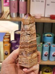 One Of A Kind Finds: Pink crazy lace agate tower "Lee"