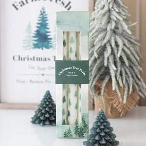 White Fir Tree Taper Candles