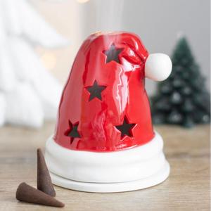 Santa Hat Incense Cone And Tealight Ceramic Burner