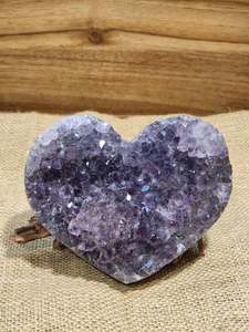 Amethyst Drusy Heart With Flower "Nancy"