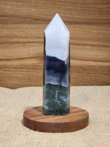 Wealth Motivation: A Grade Moss Agate Tower "Andi"