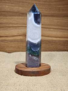Wealth Motivation: A Grade Red & Green Moss Agate Tower "Harmoni"