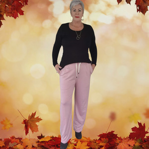 Boho Chic - Rose pink side stripe wide leg trouser Boho Chic