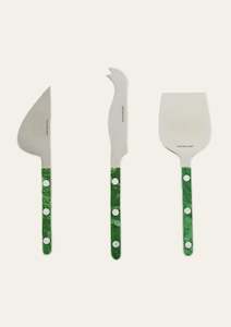 Kitchen: Tasteology Cheese Knives - Emerald