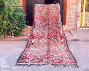 VINTAGE RUG RED velvet 380X 185 (0304)