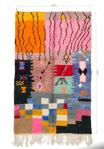 Moroccan Rugs: NEW MOROCCAN RUG , PINK & ORANGE 154 X 248 (0018)