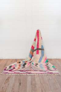 Menekse violet flower 290 x 190 mm - New Moroccan Boujaad Rug