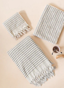 All: Pompom Turkish Cotton Hand Towel - Pale Grey