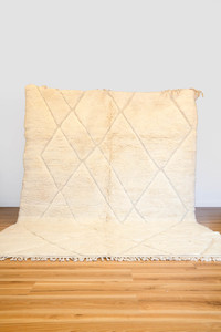 New Moroccan Rugs: New White Moroccan Beni M'Rirt Rug 3080 x 2270mm