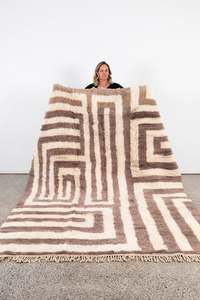Brown & Beige New Moroccan Beni M'Rirt Rug - 3060 x 2120mm