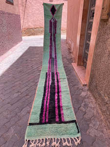 Hall Runners: Aqua Green and  Pink - Boujaad Runner 5100 x 650 mm Only PRESALE