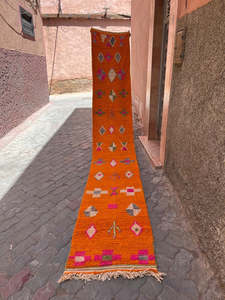 Hall Runners: Orange- Boujaad Runner 5500 mm x 700 mm Only PRESALE