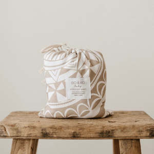 Fitted Cot Sheet | Pacific Island Mocha