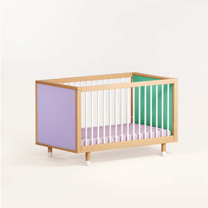 Cots & Toddler Beds: Bold Baby Cot - Lilac and Teal