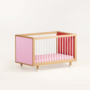 Bold Baby Cot - Pink and Green