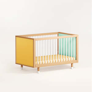 Cots & Toddler Beds: Bold Baby Cot - Yellow and Mint