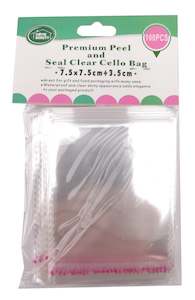 Craft: Self Seal Cellophane Bags (7.5x7.5cm) 100PK - Clear