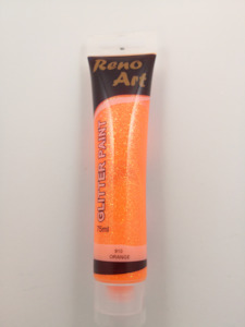 Paint Individual Tubes: #910 Reno Art Acrylic Glitter Paint (75ml) - Orange