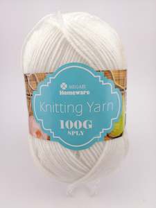 Sewing Haberdashery: #02 Knitting Yarn (100g) - White