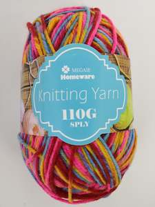 Sewing Haberdashery: #S36 Knitting Yarn (110g) - Multi Bright Colours