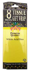 Shredded Tissue Paper: Tissue Paper (50X75cm) 8PK - Yellow