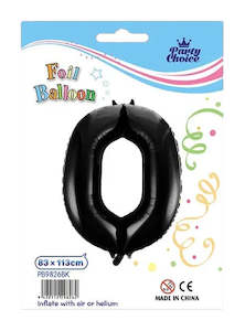 Foil Balloons: Foil Balloon (83x113cm) Black Number - 0
