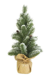 Decorative Snowy Tree In Jute Pot (40cm)