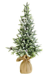 Decorative Snowy Tree In Jute Pot (90cm)