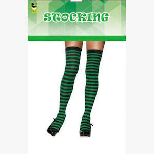 St Patricks Day: Dress Up Accessories - Striped Stocking (Green/Black)