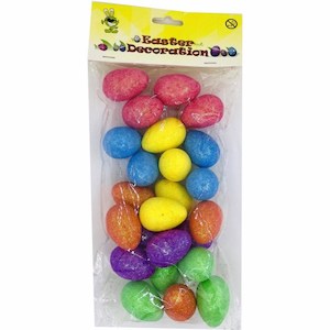 Glitter Polystyrene Eggs (2.5x3.5cm) 24PK
