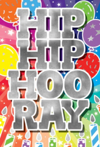 Glitter Party Age Greeting Card - Hip Hip Hooray
