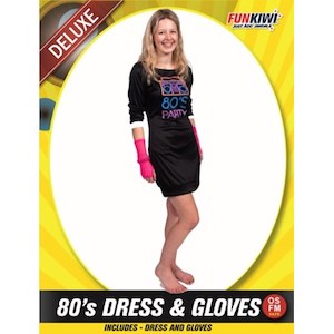 Adults Costume (Deluxe) - 80's Dress And Gloves