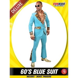 Costumes Mens: Adults Costume (Deluxe) - 60's Blue Suit