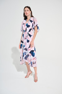 Products: Joseph Ribkoff Silky Knit and Chiffon Floral Print Fit and Flare Dress