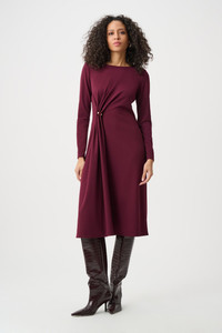 Joseph Ribkoff Scuba Crepe Draped Front Sheath Dress