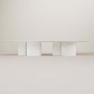 Eternel Sans Temps Dining Table Xlong - White Onyx