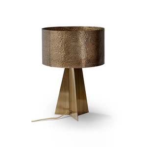 Table Lamps: Law & Disorder Table Lamp - Hammered Brass