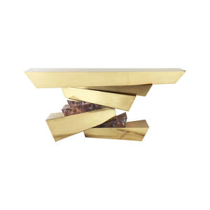 Tables: Plateau Console (Brass & Ice Resin)