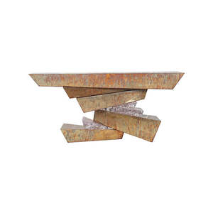 Plateau Console (Tortoise Brass & Ice Resin)