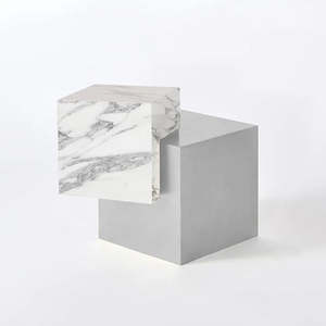 Tables: Askew Table Stone, Stainless Steel