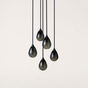 Lighting: Teardrop Pendant 5 Cluster Small