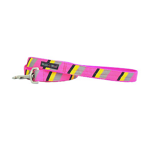 Man Mans Best Friend: Dog Lead | Pink & Grey Stripes
