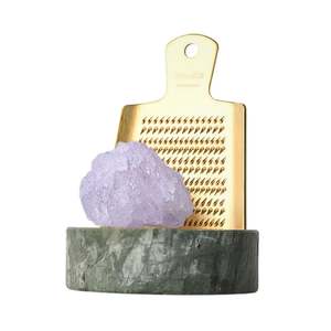 Rivsalt Persian Blue Rock Salt & Grater Set | Green Marble