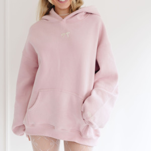 Tops: Oversized full length hoodie Pale Pink