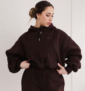 Cosy · Crop hoodie Dark Brown