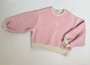 Mini cosy pullover . Pale pink / snow