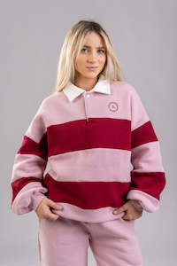Tops: Polo Stripes sweatshirt Pink berry