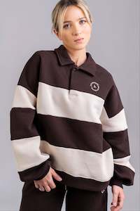 Polo Stripes sweatshirt Dark brown cream