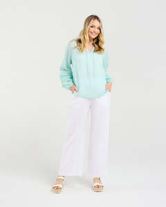 Blackstone Christina Frill Neck Top - Iced Mint